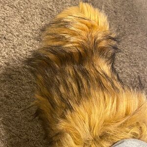 Yellow and Black Faux Fur Shoes/boots